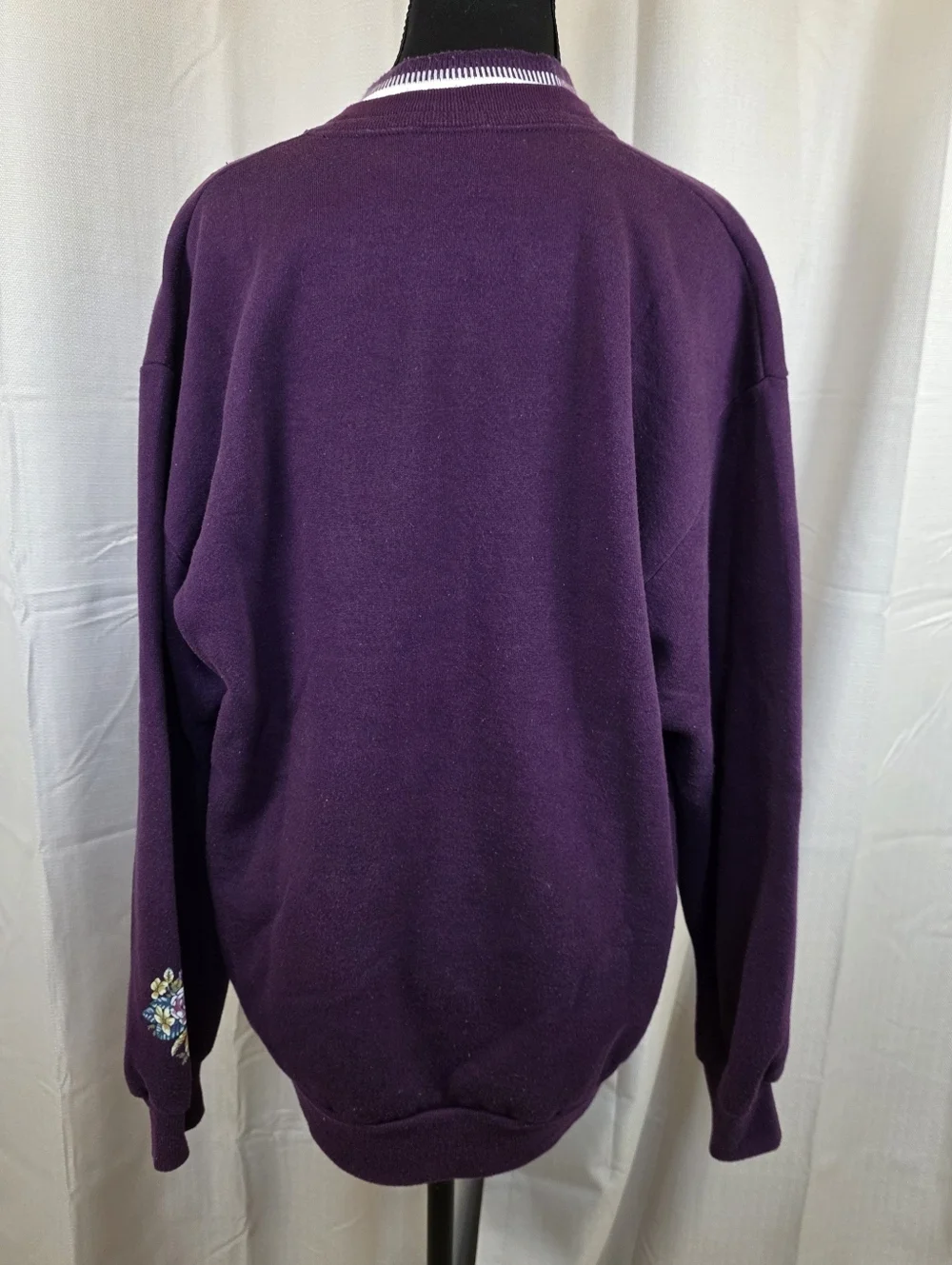 Vintage Morning Sun Floral Sweatshirt Purple Cottagecore Large
